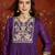  purple mull chanderi flared kurti pant set