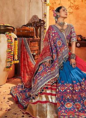 Blue Navratri Special Muslin Cotton Chaniya Choli 2