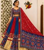Blue Navratri Special Muslin Cotton Chaniya Choli