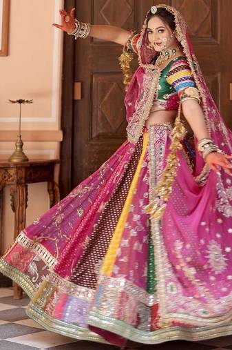 Rani Pink Navratri Mirror Work Chaniya Choli