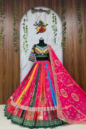 Rani Pink Navratri Mirror Work Chaniya Choli