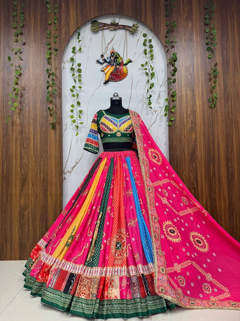 Rani Pink Navratri Mirror Work Chaniya Choli