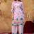 Lavender cotton soft-tone printed kurta pant set with floral print & side pocket