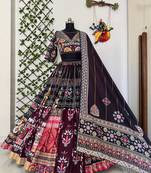 wine navratri special mirror work cotton chaniya choli