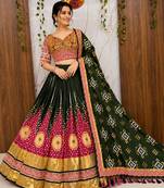 Green Navratri Mirror Work Chaniya Choli