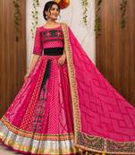 Rani Pink Navratri Mirror Work Chaniya Choli
