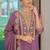 Purple embroidered chinon free size stitched palazzo style salwar suit