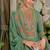 Green embroidered chinon free size stitched palazzo style salwar suit