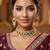 Maroon necklace set with earrings & maang tikka | kundan & agate stone | lacquer plating