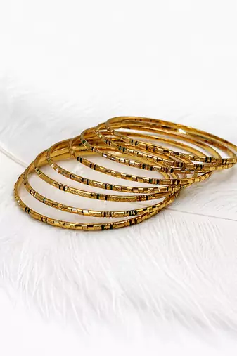 Ethnic design, multicolour enamel accents, stackable style, traditional wear, slim band