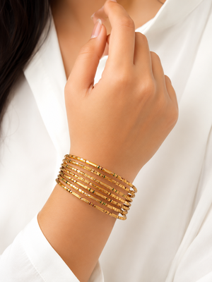 Ethnic design, multicolour enamel accents, stackable style, traditional wear, slim band 2
