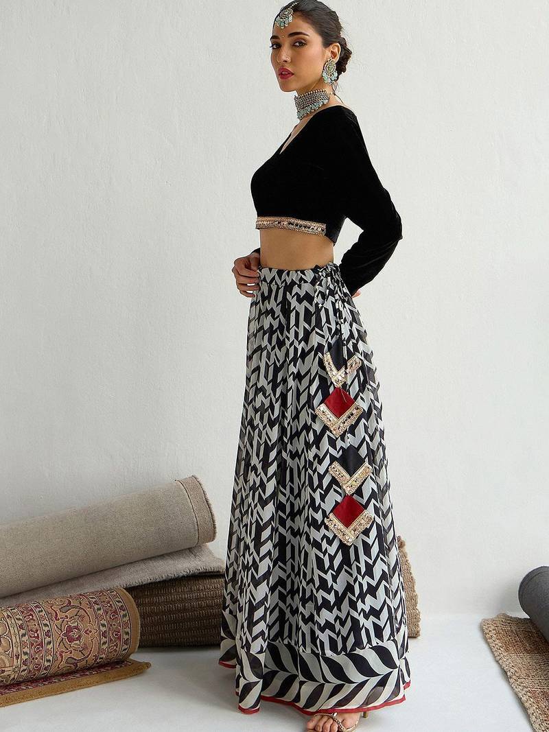 Embellished Sequinned Ready to Wear Lehenga & Choli