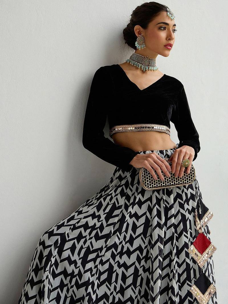 Embellished Sequinned Ready to Wear Lehenga & Choli