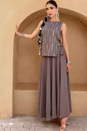 Embellished Sequinned Ready to Wear Lehenga & Choli
