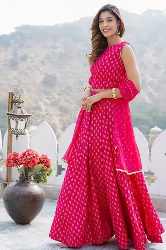 Foil Printed Ready to Wear Lehenga Choli With Dupatta