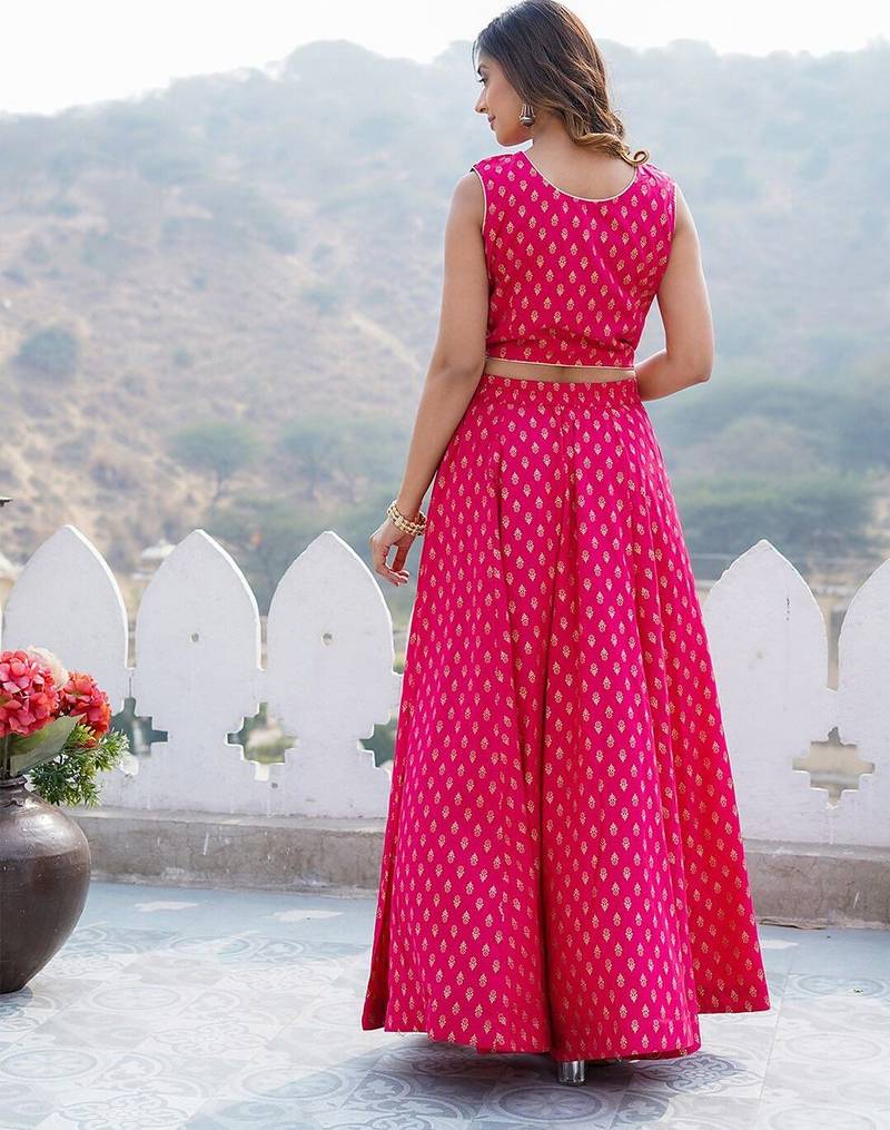 Foil Printed Ready to Wear Lehenga Choli With Dupatta