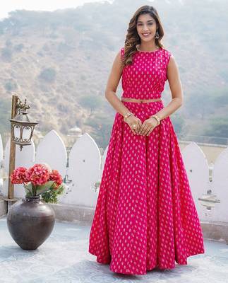 Foil Printed Ready to Wear Lehenga Choli With Dupatta 5