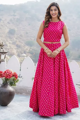 Foil Printed Ready to Wear Lehenga Choli With Dupatta