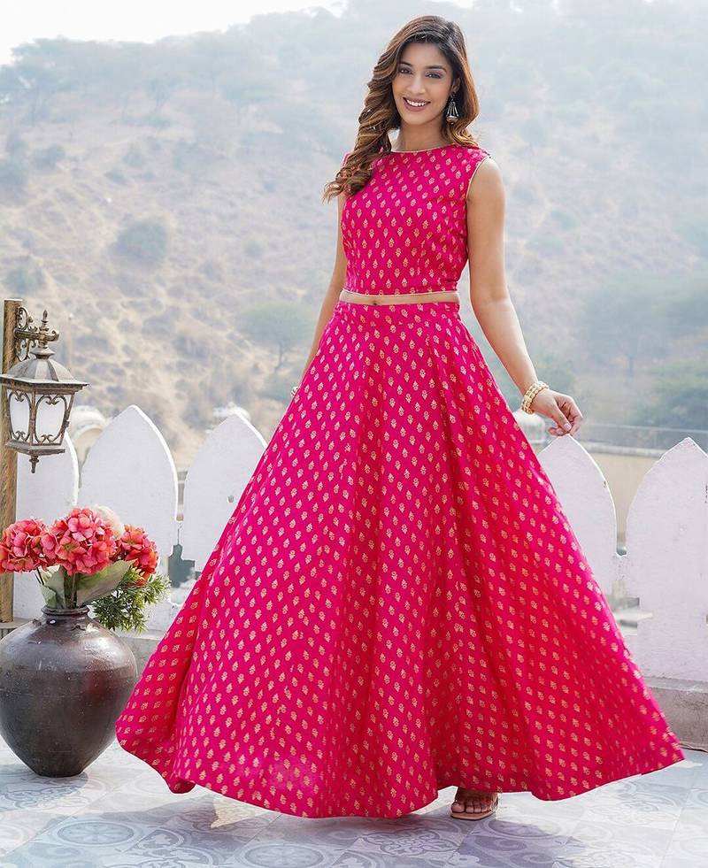 Foil Printed Ready to Wear Lehenga Choli With Dupatta
