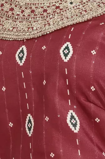 Printed Sequinned Ready to Wear Lehenga & Blouse With Dupatta