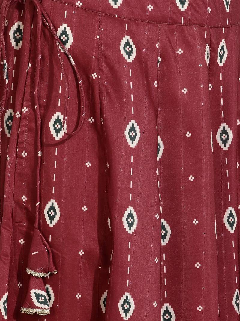 Printed Sequinned Ready to Wear Lehenga & Blouse With Dupatta