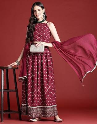 Printed Ready to Wear Lehenga & Blouse With Dupatta 1