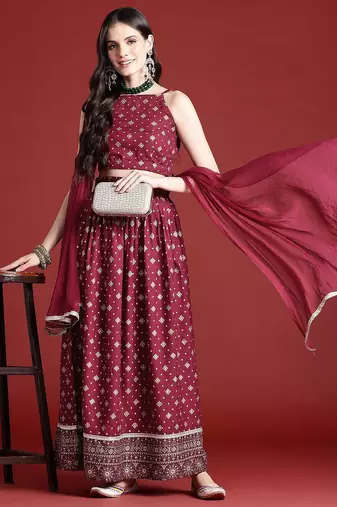 Printed Ready to Wear Lehenga & Blouse With Dupatta