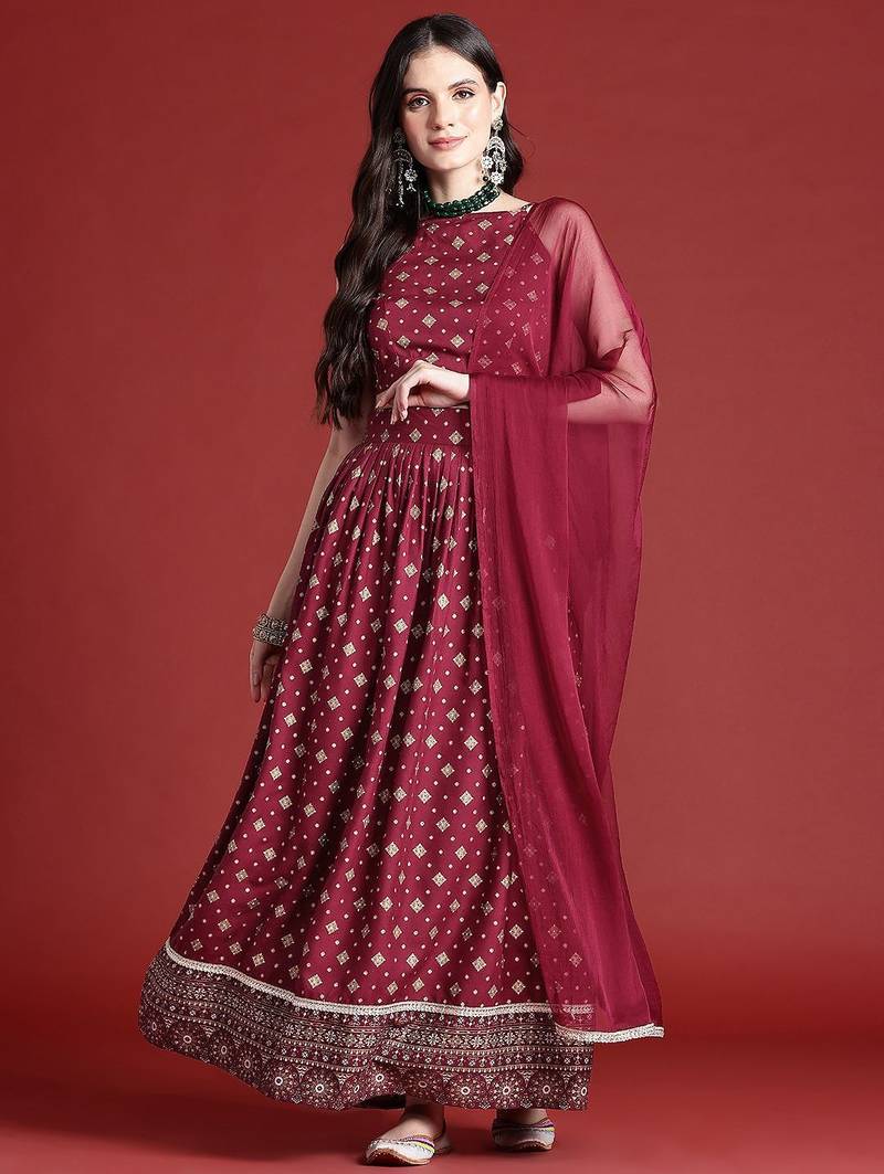 Printed Ready to Wear Lehenga & Blouse With Dupatta