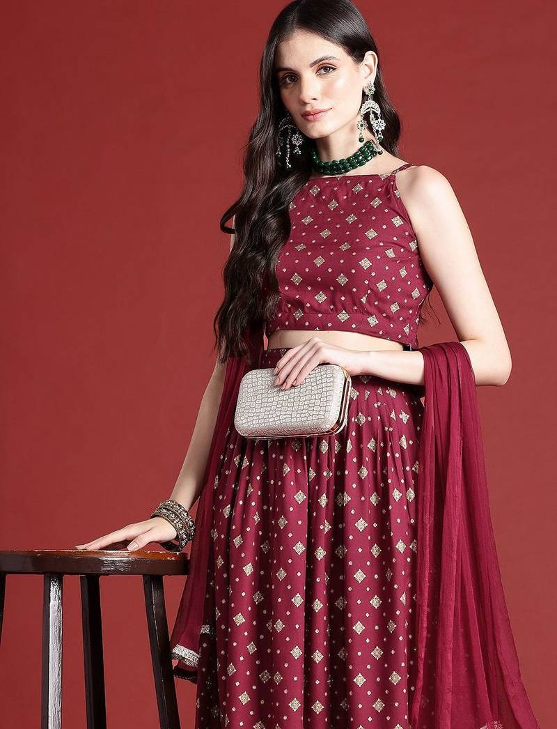 Printed Ready to Wear Lehenga & Blouse With Dupatta
