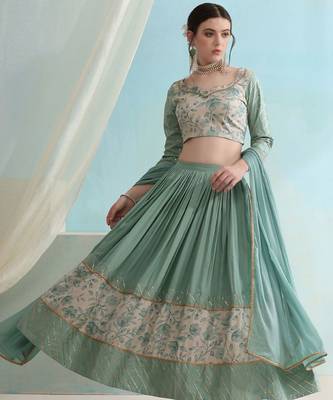 Floral Printed Ready To Wear Lehenga & Blouse With Dupatta 1