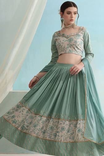 Floral Printed Ready To Wear Lehenga & Blouse With Dupatta