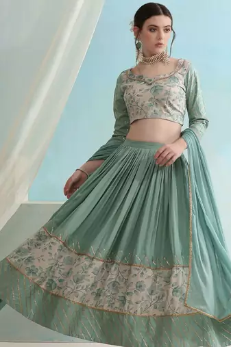Floral Printed Ready To Wear Lehenga & Blouse With Dupatta