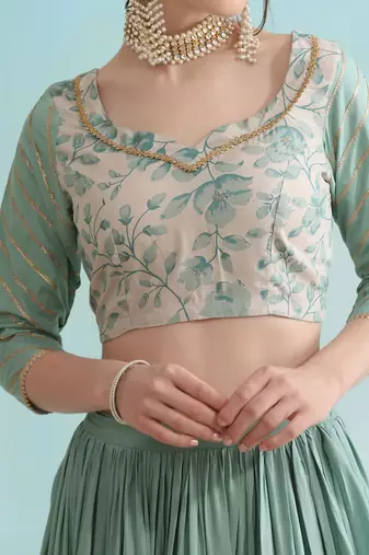 Floral Printed Ready To Wear Lehenga & Blouse With Dupatta