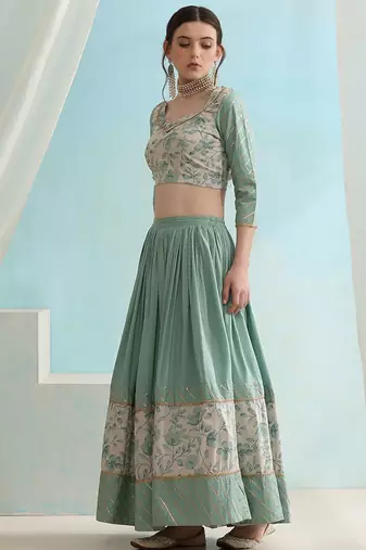 Floral Printed Ready To Wear Lehenga & Blouse With Dupatta