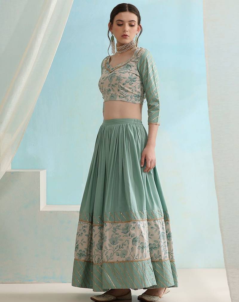 Floral Printed Ready To Wear Lehenga & Blouse With Dupatta