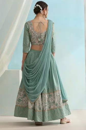 Floral Printed Ready To Wear Lehenga & Blouse With Dupatta