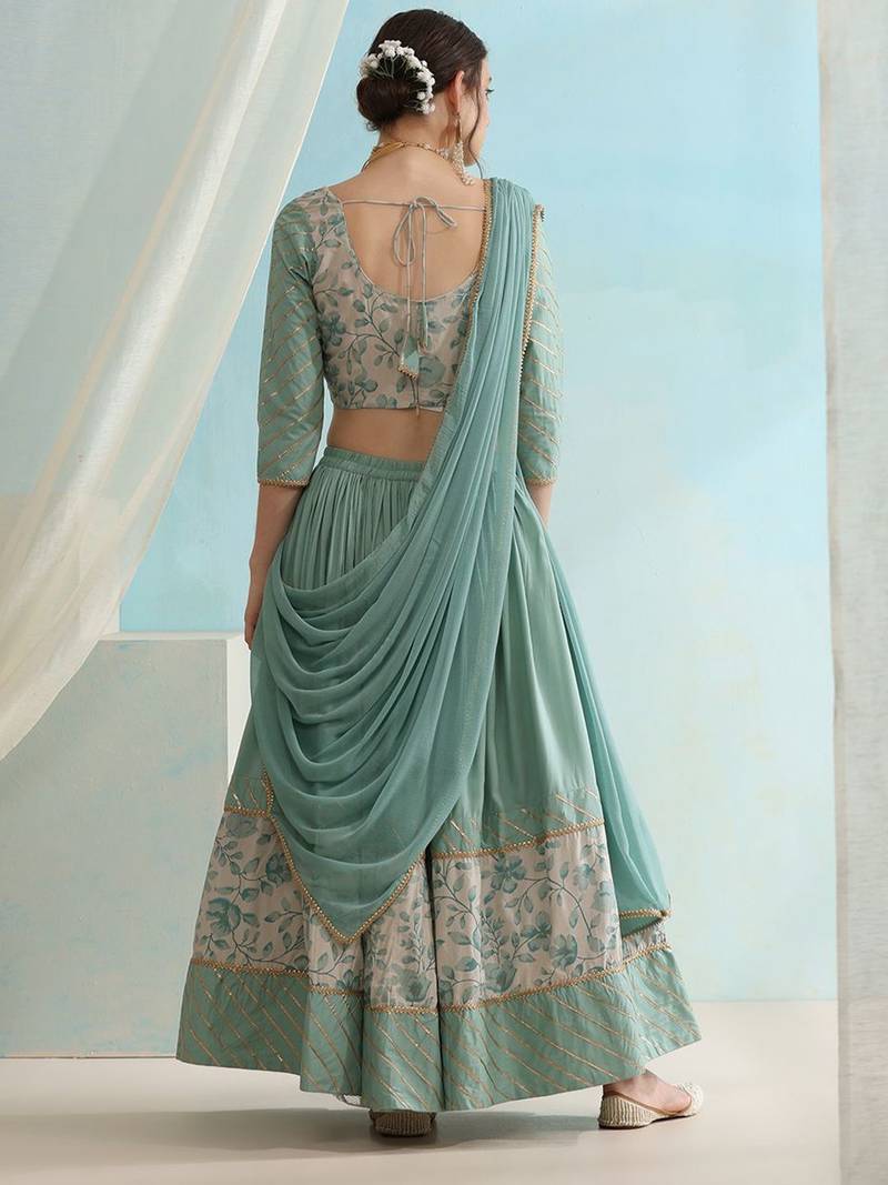 Floral Printed Ready To Wear Lehenga & Blouse With Dupatta