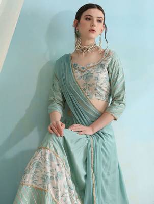 Floral Printed Ready To Wear Lehenga & Blouse With Dupatta 7