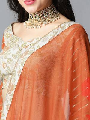 Floral Woven Design Gotta Patti Ready to Wear Lehenga & Blouse With Dupatta 2
