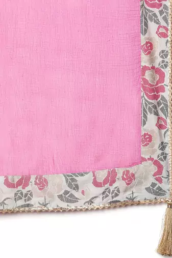 Floral Printed Gotta Patti Ready To Wear Lehenga & Blouse With Dupatta