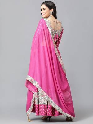 Floral Printed Gotta Patti Ready To Wear Lehenga & Blouse With Dupatta 6