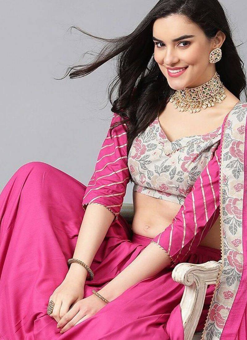 Floral Printed Gotta Patti Ready To Wear Lehenga & Blouse With Dupatta