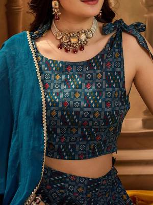 Printed Ready To Wear Lehenga & Blouse With Dupatta 2