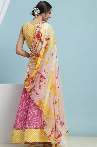 Printed Cotton Ready to Wear Lehenga & Blouse With Dupatta