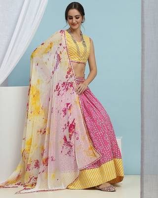Printed Cotton Ready to Wear Lehenga & Blouse With Dupatta 5