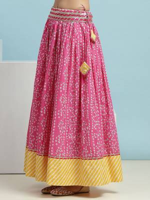 Printed Cotton Ready to Wear Lehenga & Blouse With Dupatta 7