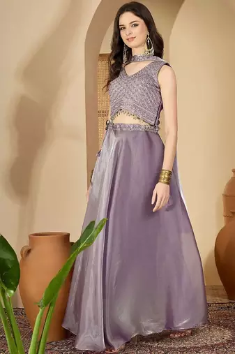 Embroidered Ready to Wear Lehenga & Blouse With Dupatta