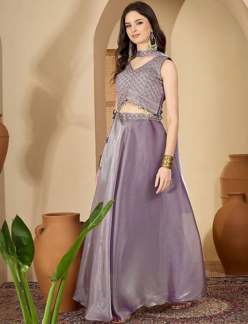 Embroidered Ready to Wear Lehenga & Blouse With Dupatta