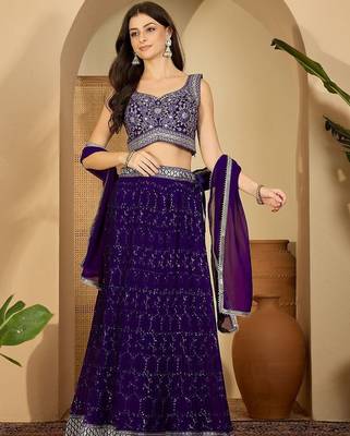 Embroidered Ready to Wear Lehenga & Blouse With Dupatta 3