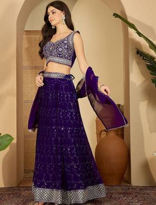Embroidered Ready to Wear Lehenga & Blouse With Dupatta 4